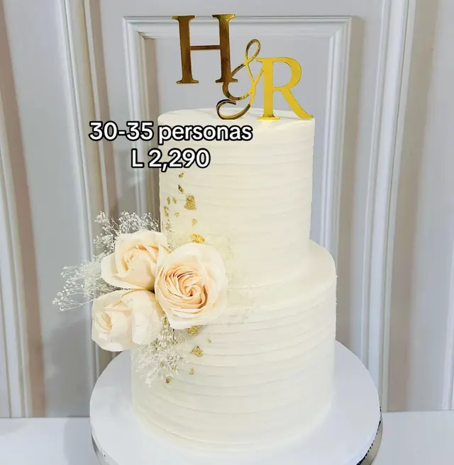 Pastel de Boda con Rosas