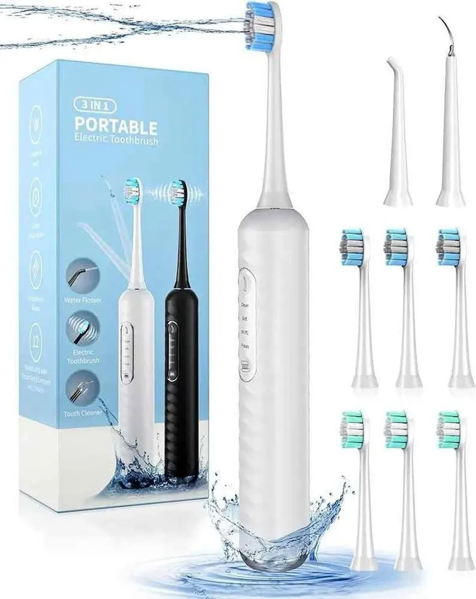 Cepillo eléctrico recargable 3 en 1 con irrigador