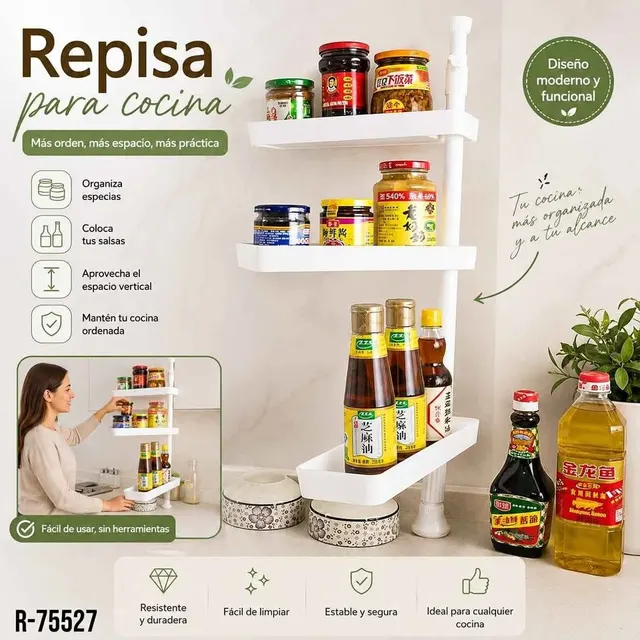 Repisa organizador para cocina o baño