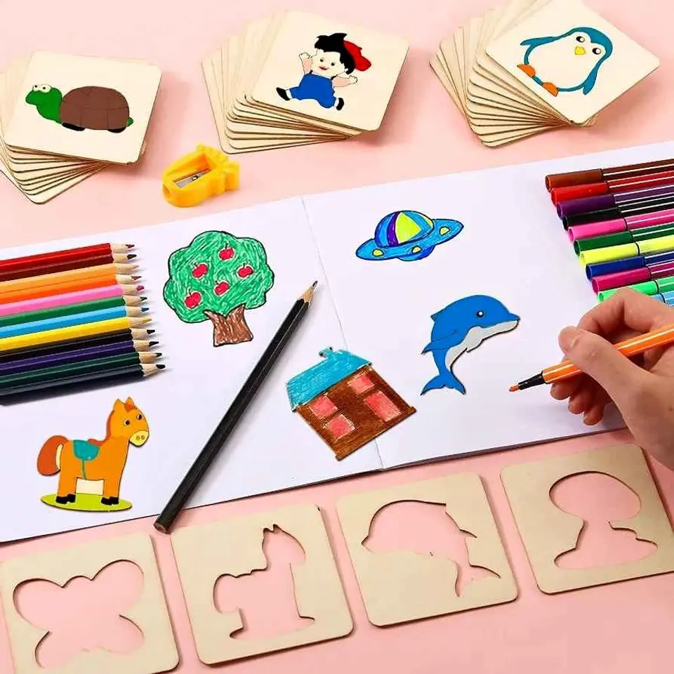 Kit de dibujo educativo de madera
