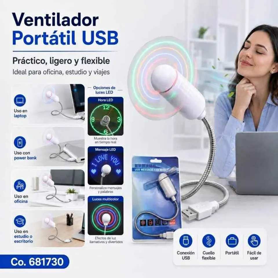 Ventilador USB ideal para oficina