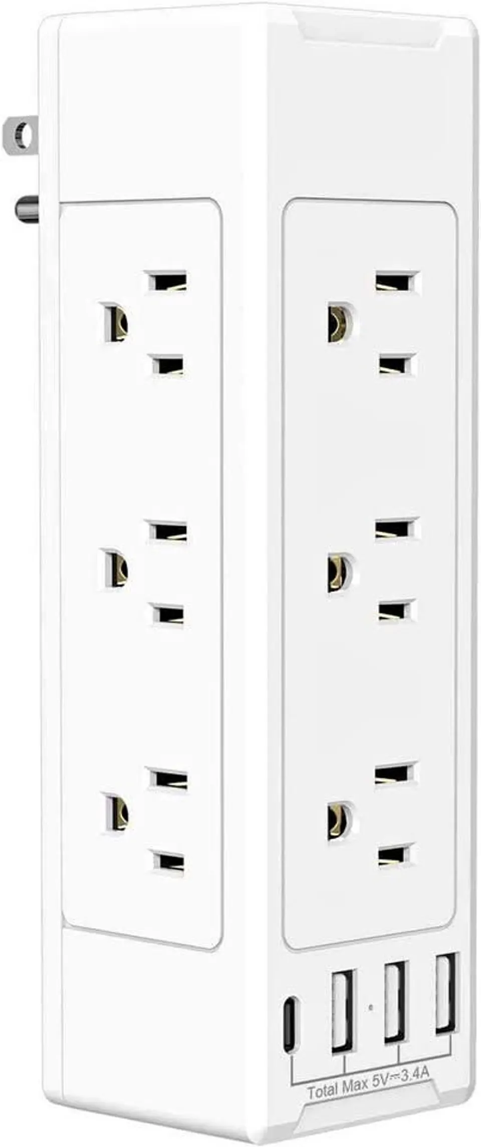 Regleta de 9 enchufes+ 3 USB+ 1 tipo C