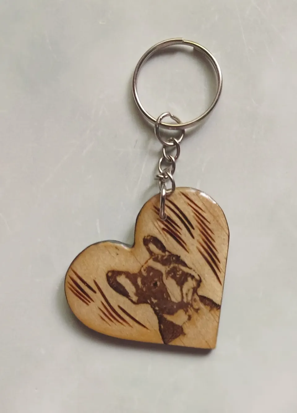 Llaverito en forma de corazón con mascota de perro(d)