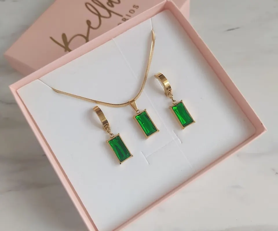 Set cristal verde