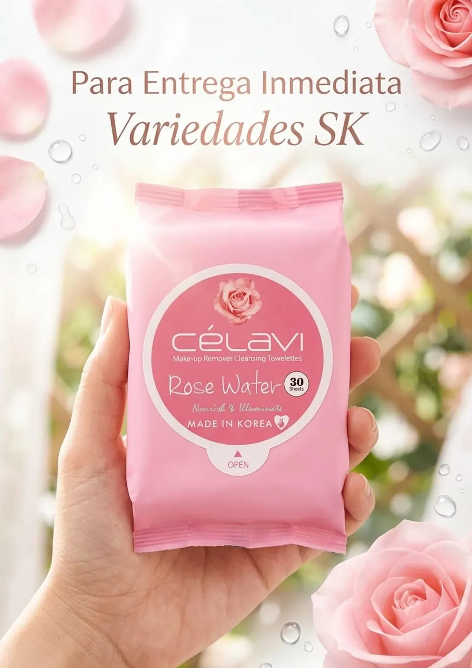 Toallitas Desmaquillantes Célavi Rose Water
