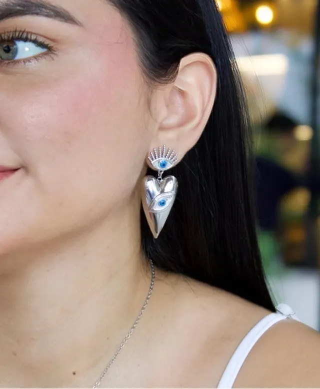 Arete colgante ojo turco