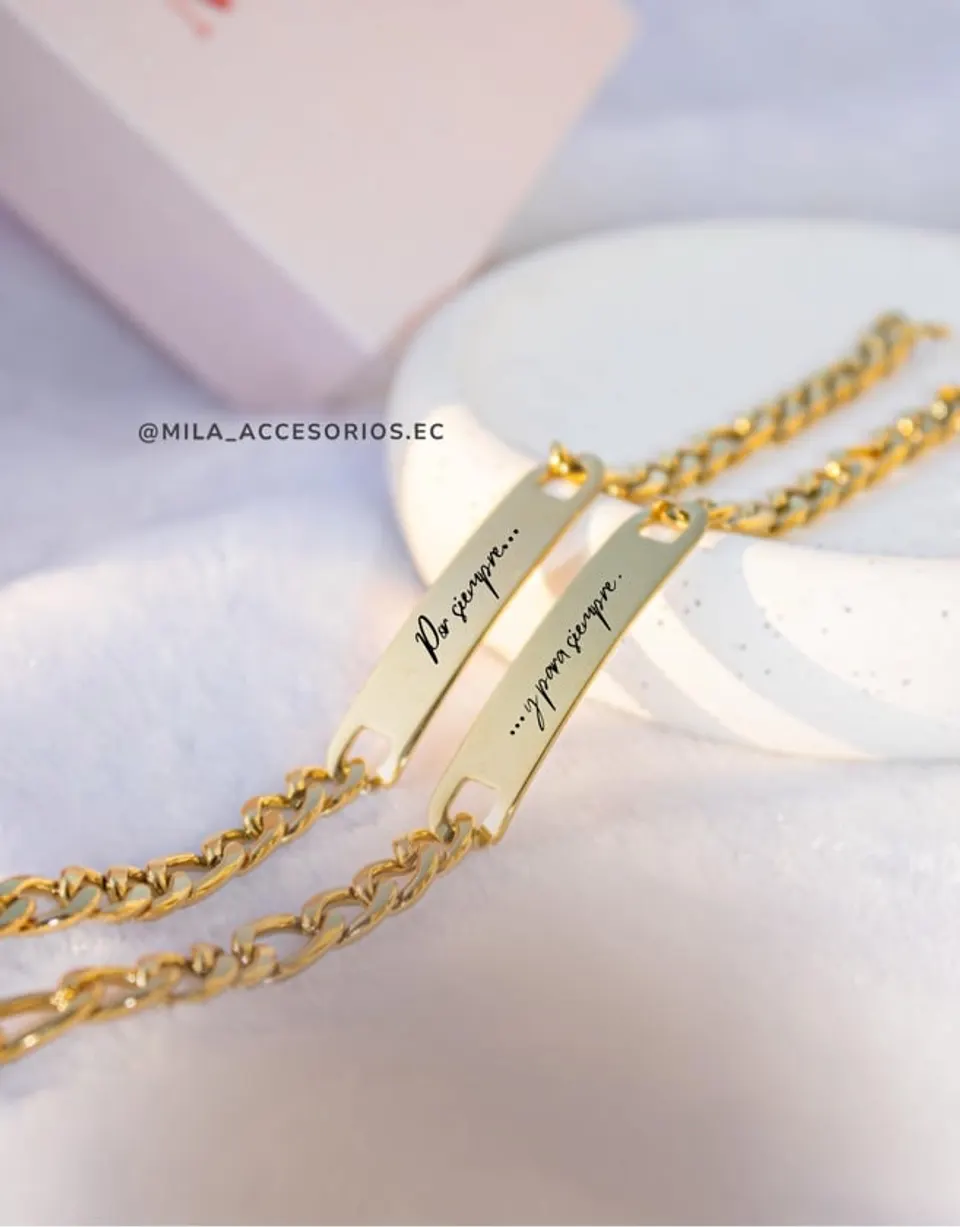 Pulsera de pareja con frase o fecha