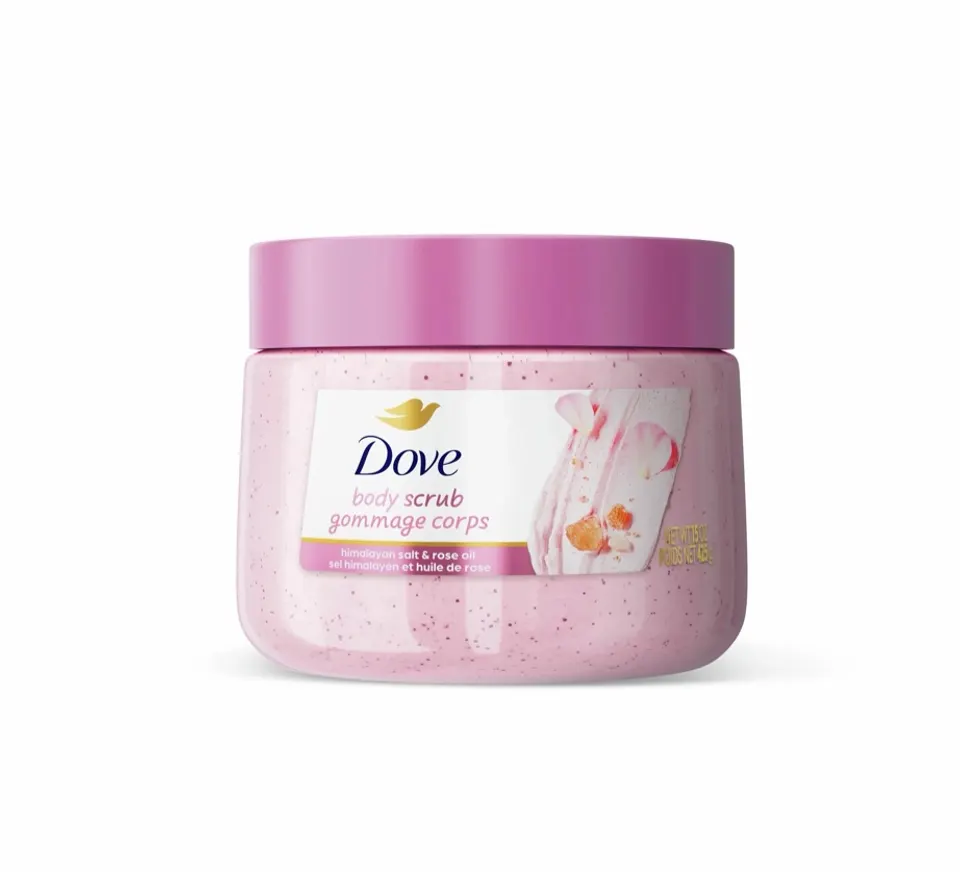 Dove Body Scrub Himalayan Salt & Rose Oil 15 oz